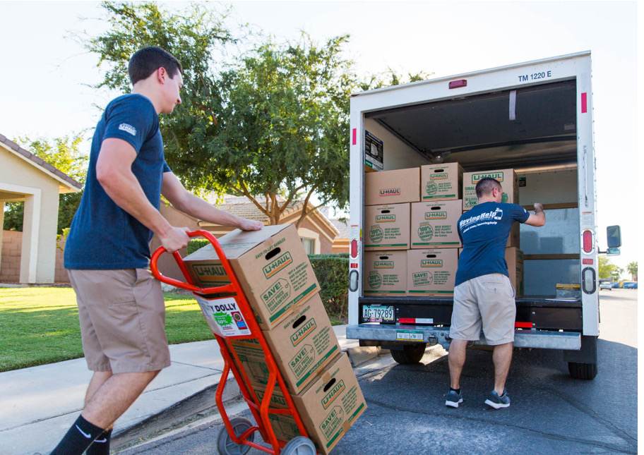 AAA Pro Movers loading a moving truck on a job near National City, California